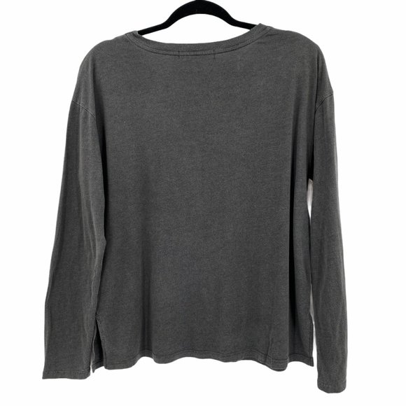 Daydreamer Gray Long Sleeve Tee with Gold Print - Picture 9 of 12